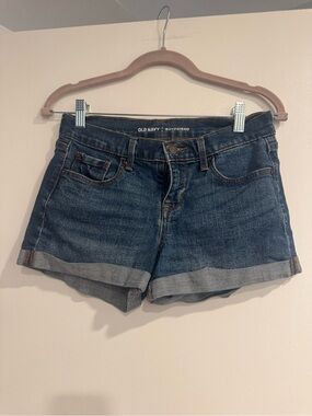 Old Navy Dark Blue Boyfriend Denim Shorts Size 2 Cuffed Jean Shorts